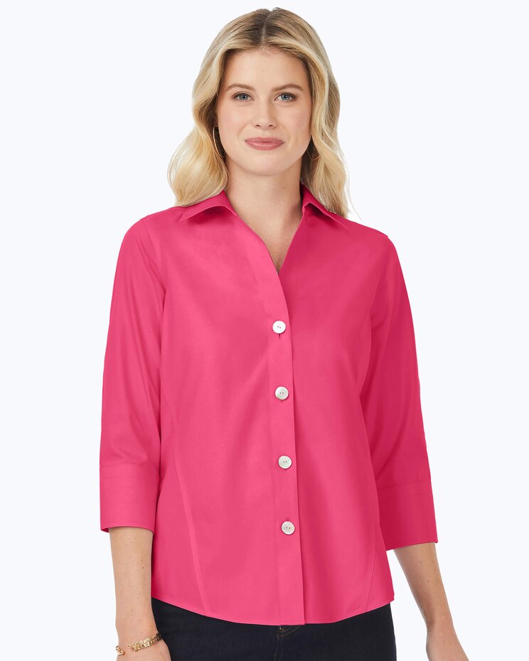 Foxcroft Paityn Essential Pinpoint Non-Iron Shirt image number 1