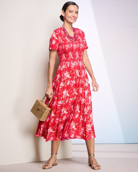 Island Floral Tiered Dress