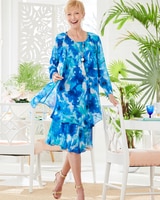Watercolor Flower Flirty Jacket Dress thumbnail number 1