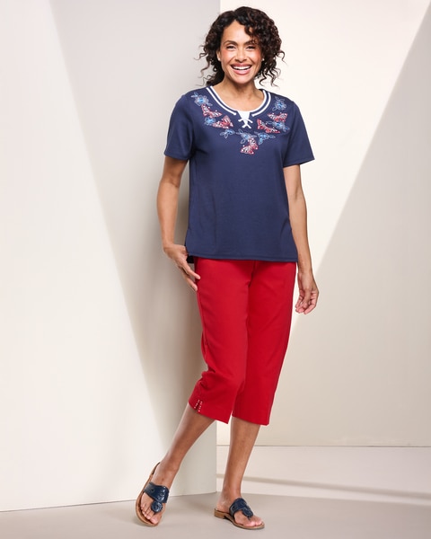 Butterfly Yoke Tee by Alfred Dunner