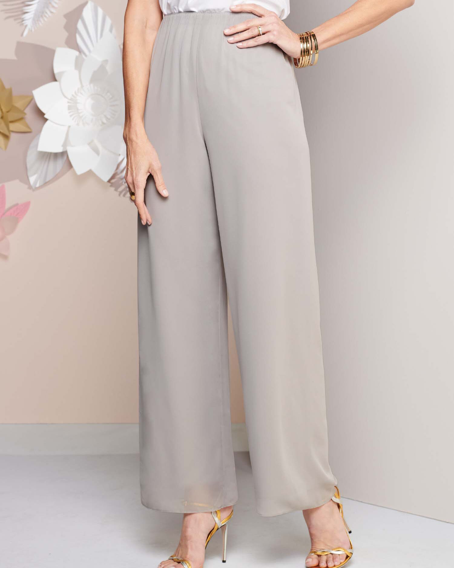 Alex evenings chiffon pants hot sale