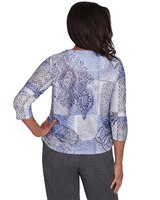 Alfred Dunner® Worth Avenue Medallion Patchwork Beaded Crew Neck Top thumbnail number 2