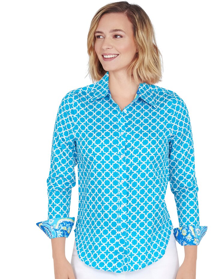 Ruby Rd® Wrinkle Resistant Moroccan Tile Print Shirt image number 1