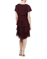 S.L. Fashions Pebble Georgette Caped Tiered Dress thumbnail number 5