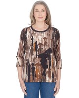 Alfred Dunner® Classics Conversational Crew Neck Top thumbnail number 1