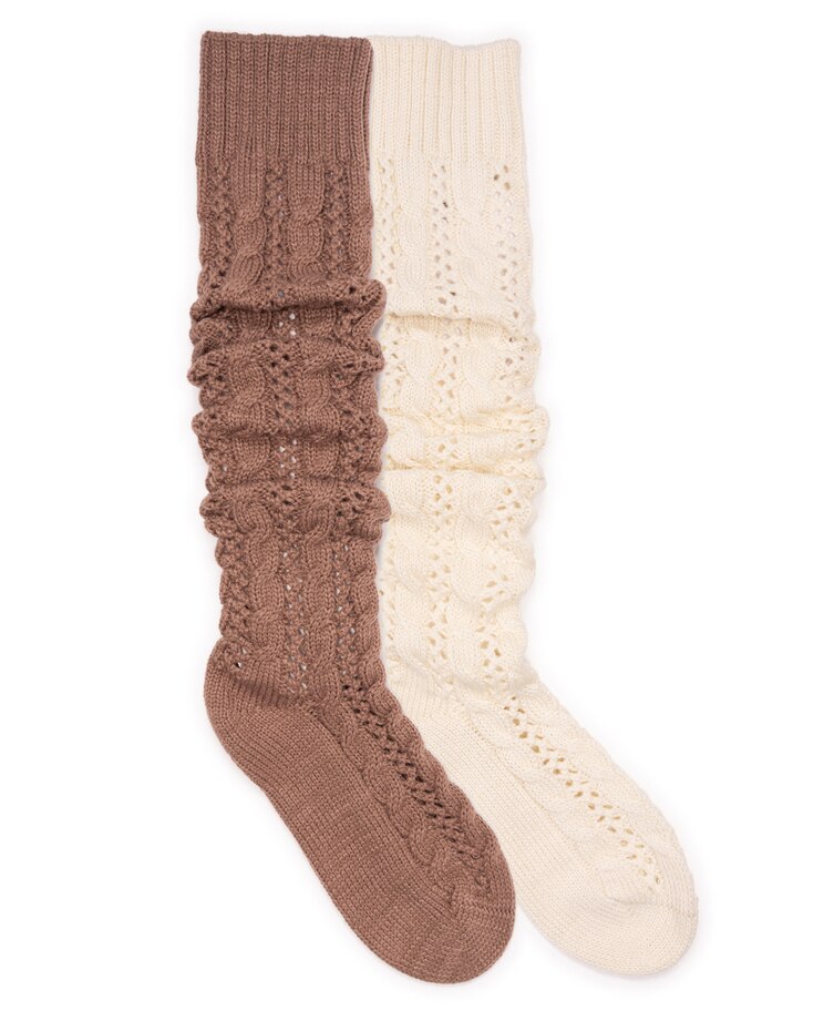 MUK LUKS® Women's Slouch Knit Cable 2Pr Pack Socks image number 1