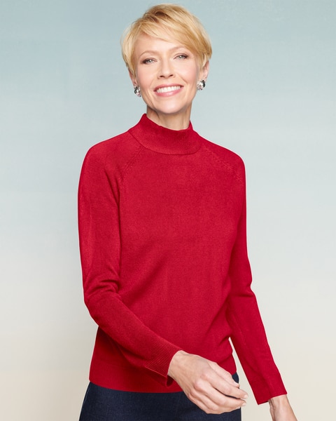 Soft Spun™ Mock Neck Long-Sleeve Sweater