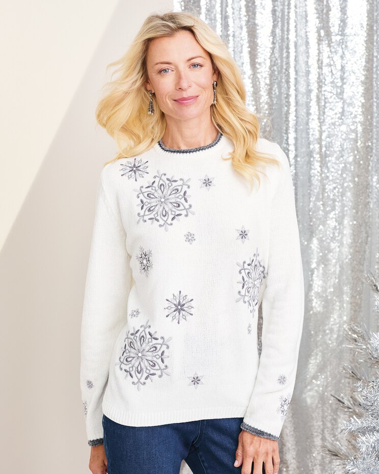 Snowflake Chenille Sweater image number 1