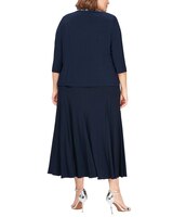 Matte Jersey Jacket Dress with Sequin Beaded Trim thumbnail number 7