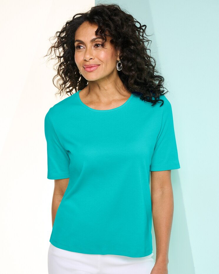 Essential Jewel Neck Short Sleeve Tee image number 1