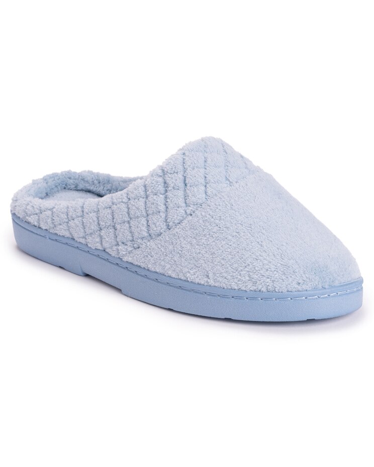 MUK LUKS® Women's Micro Chenille Quilt Trimmed Clog Slippers image number 1
