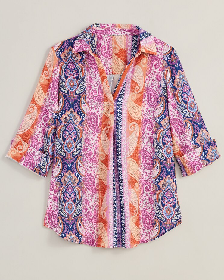 Alfred Dunner® Moody Blues Paisley Medallion Blouse image number 4
