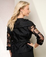 Organza Blouse with Illusion Sleeves by Alex Evenings thumbnail number 2