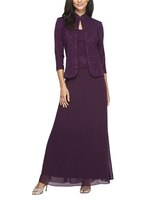 Jacquard Knit Long Jacket Dress  thumbnail number 1