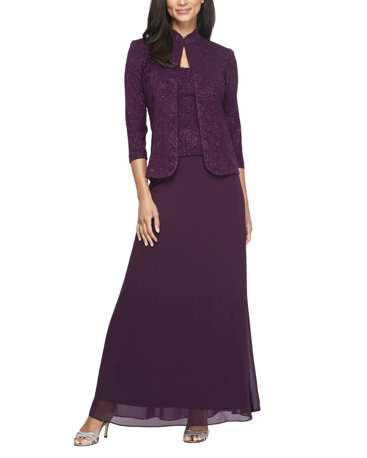 Jacquard Knit Long Jacket Dress  image number 1