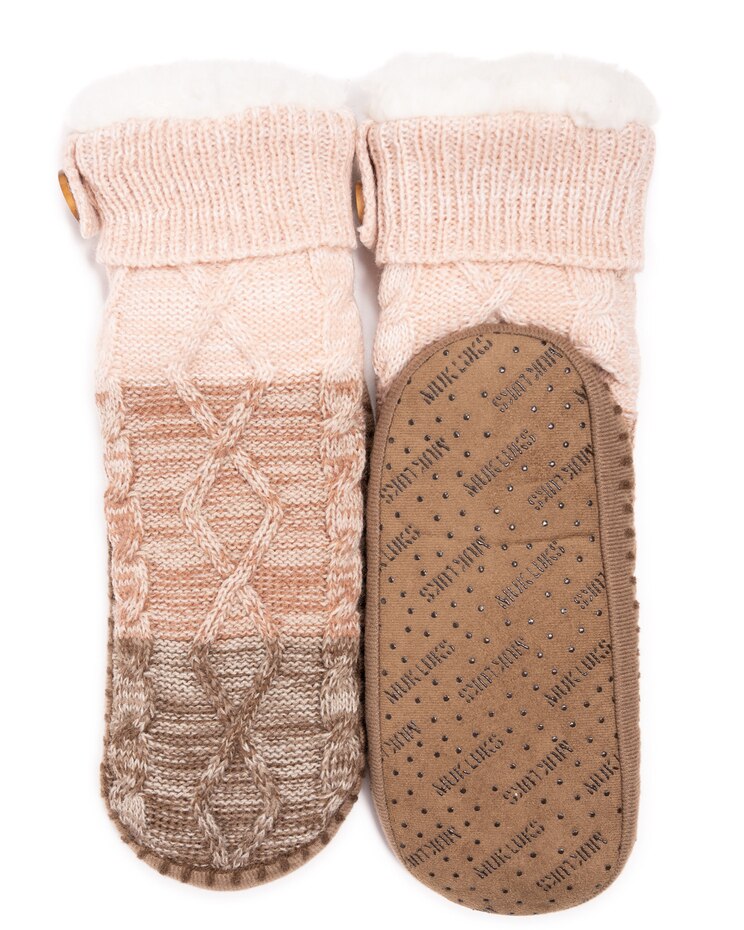 MUK LUKS® Women's Short Cable Slipper Sox 1Pr Pack Socks image number 1