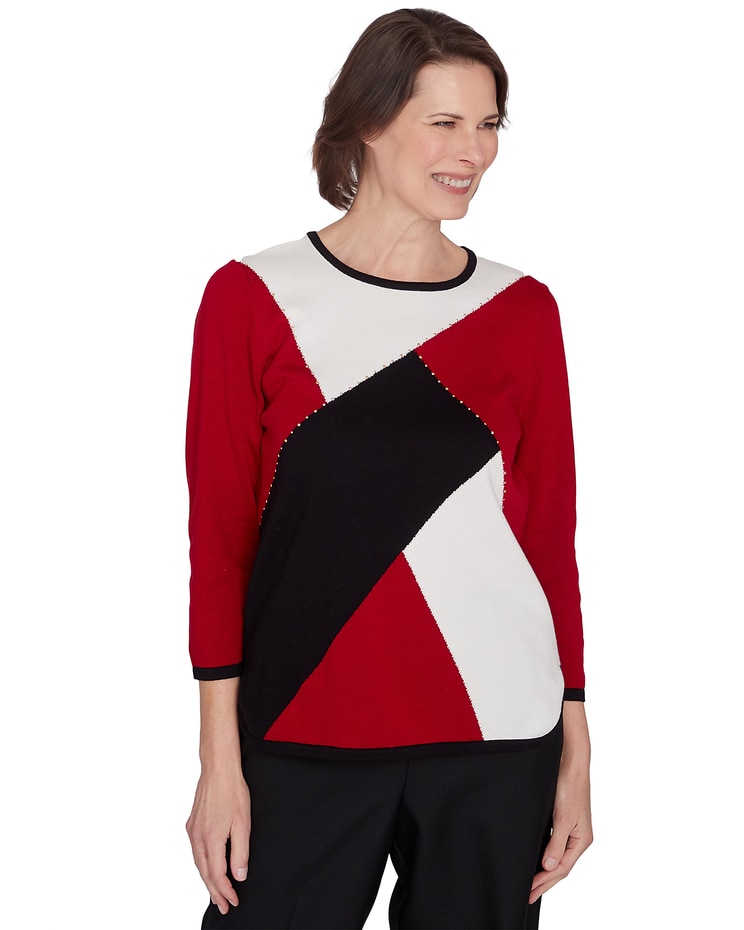 Alfred Dunner® Classics Colorblock Beaded Top image number 7
