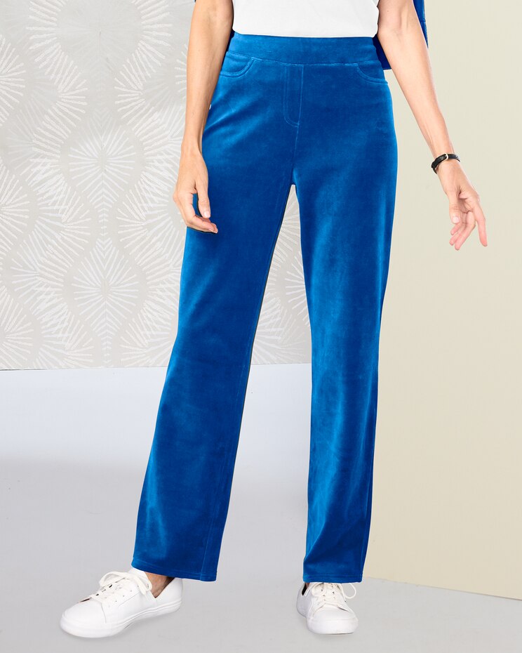 Everyday Velour Straight Leg Pull-On Pants image number 1