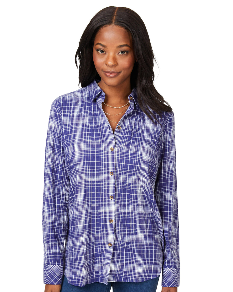 Foxcroft Rhea Long Sleeve Plaid Perfection Shirt image number 1