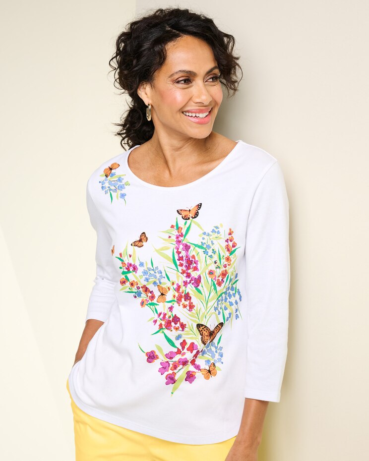 Floral Burst Print Tee image number 1