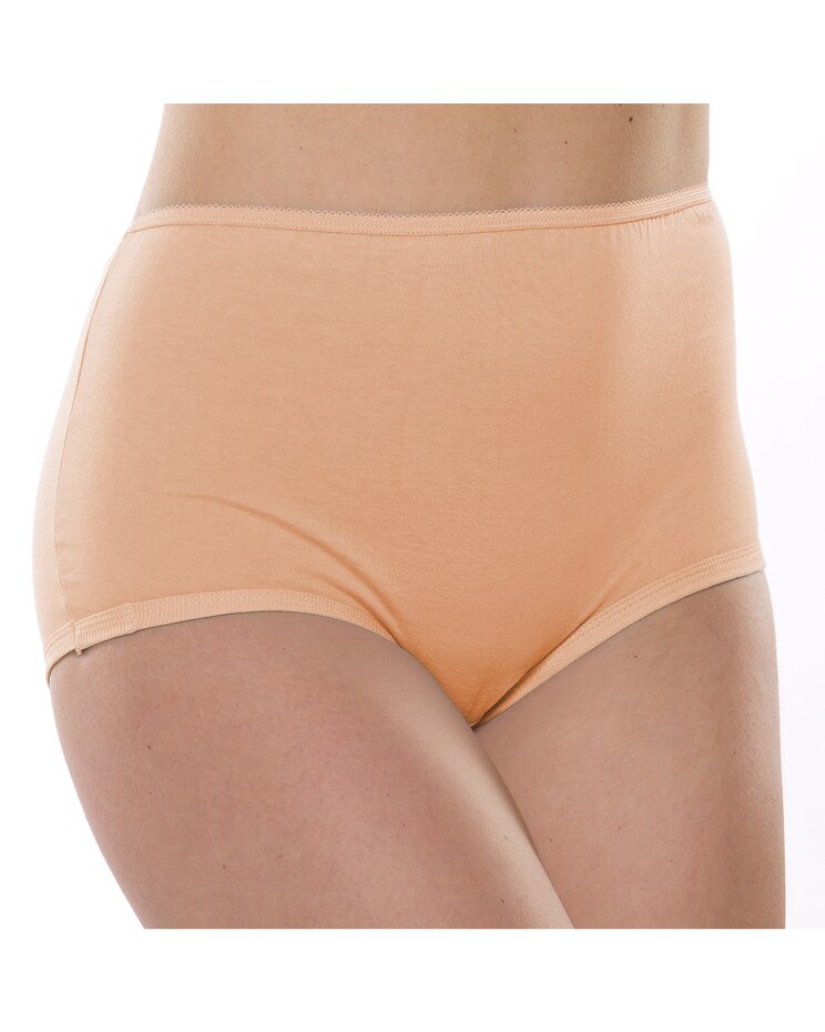 100% Cotton Full Coverage Cuff Leg Panty, 3-Pack image number 1