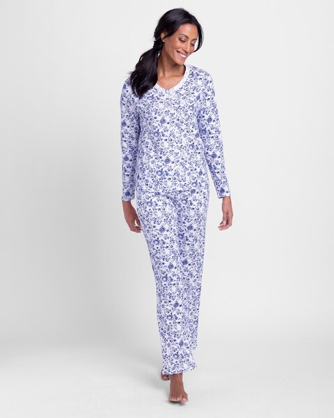 Karen Neuburger® Riviera Getaway Lace-Trim Pajamas