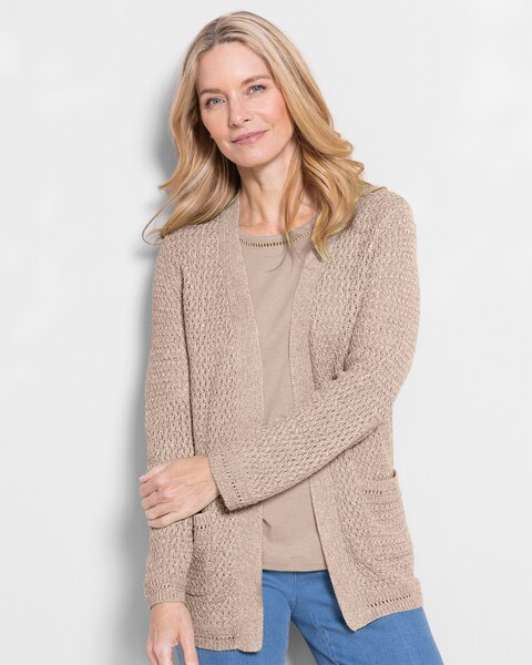 Linen/Cotton Basketweave Cardigan