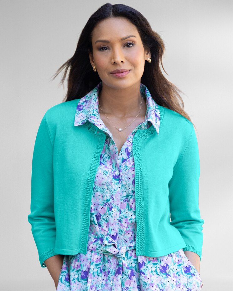 Madison Crochet-Trim Shrug image number 1