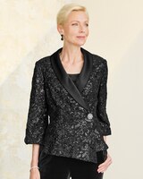 Floral Sequins Pattern Jacket by Alex Evenings thumbnail number 1
