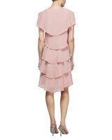 S.L. Fashions Pebble Georgette Caped Tiered Dress thumbnail number 4