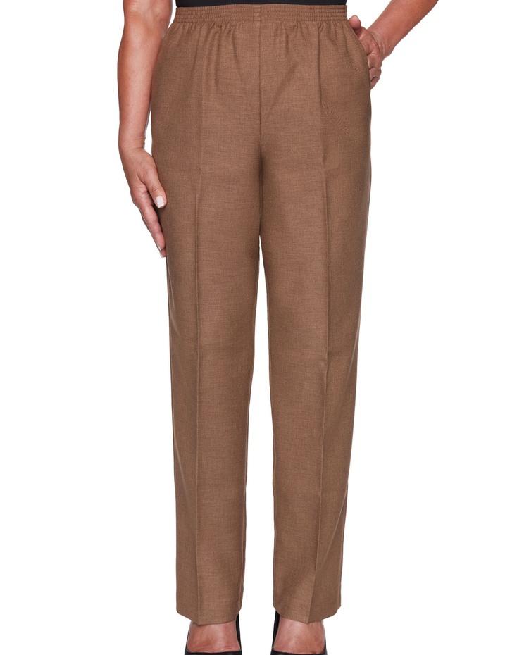 Alfred Dunner Classic Pull-On Textured Proportioned Straight Leg Pants image number 1