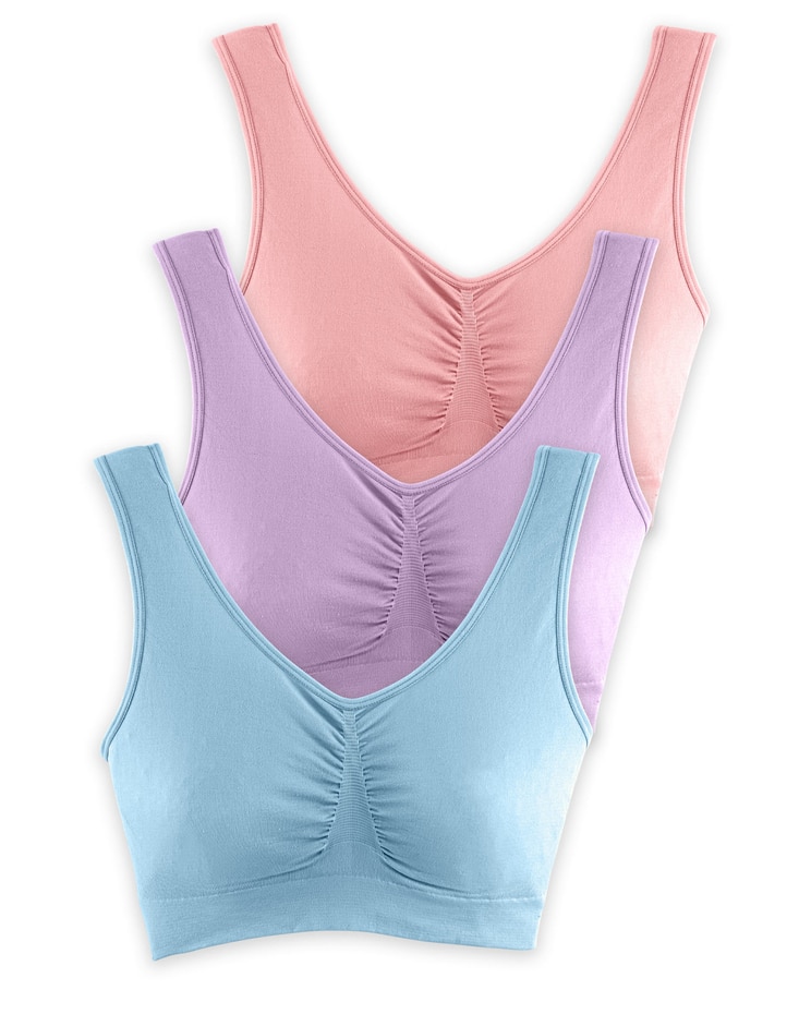 3-Pack Seamless Comfort Bras by ComfortEase image number 1