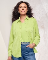Stretch Microsuede Shirt Jacket thumbnail number 1