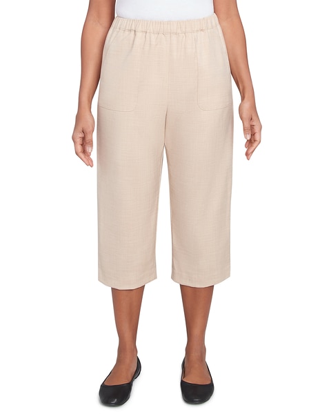 Alfred Dunner® Catalina Island Patch Pocket Elastic Waistband Capri Pant