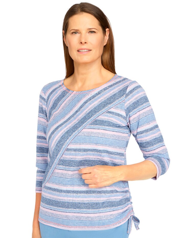 Alfred Dunner® Shenandoah Valley Spliced Stripe Knit Top image number 4