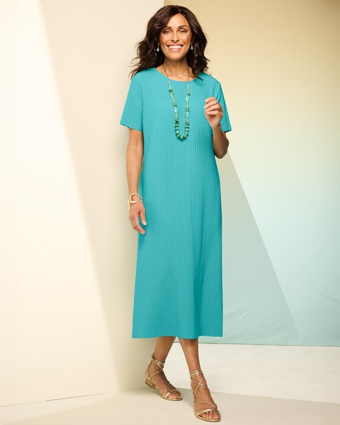 Wave Pleated Dress