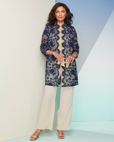 Scallop Lace Jacket & On The Go Crepe Pants