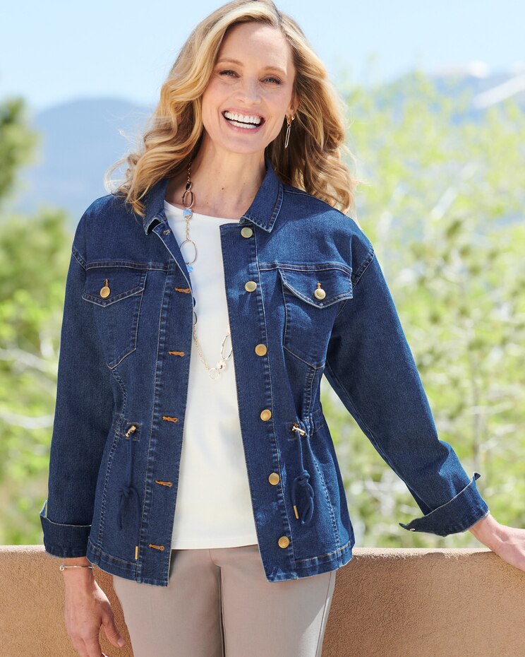 Stretch Denim Anorak Jacket image number 1
