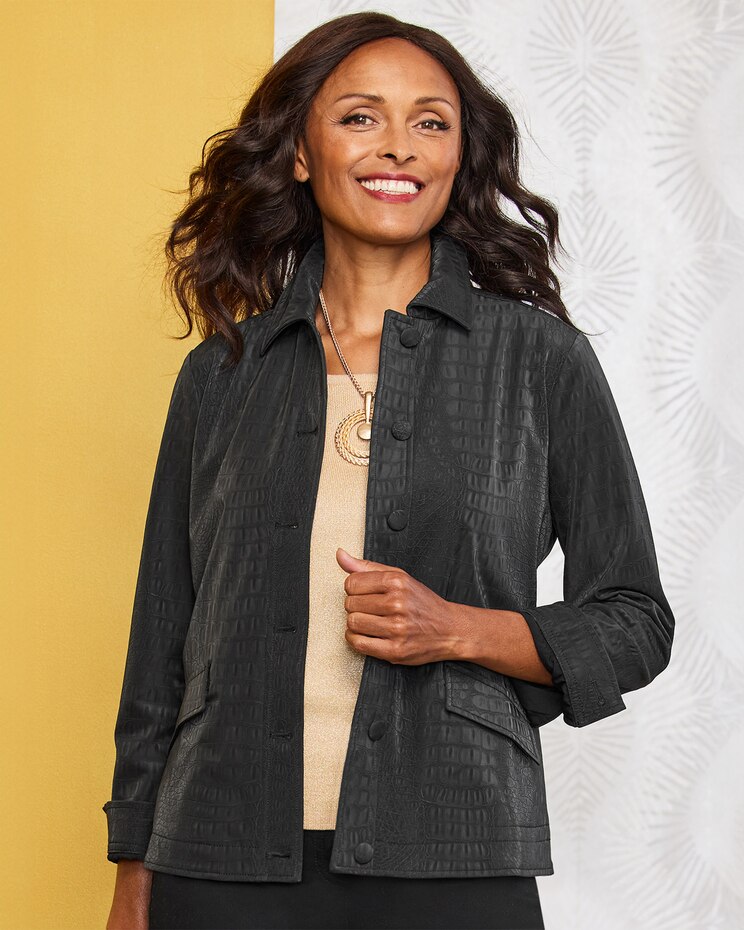 Vegan Leather Croc Jacket image number 1