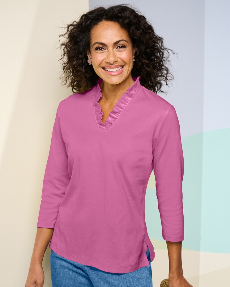 Ruffle Neck Tee image number 1