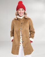 Stand-Collar Faux-Sherpa Coat thumbnail number 1