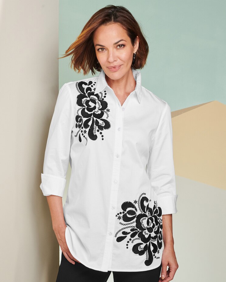 Floral Embroidered Shirt image number 1