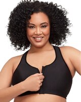 Glamorise Full Figure Plus Size Zip Up Front-Closure Sports Bra Wirefree thumbnail number 2