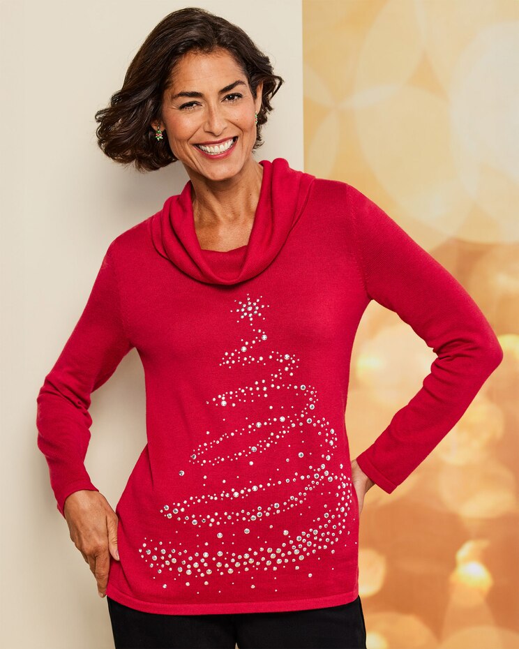 Dazzling Tree Cowl Sweater image number 1