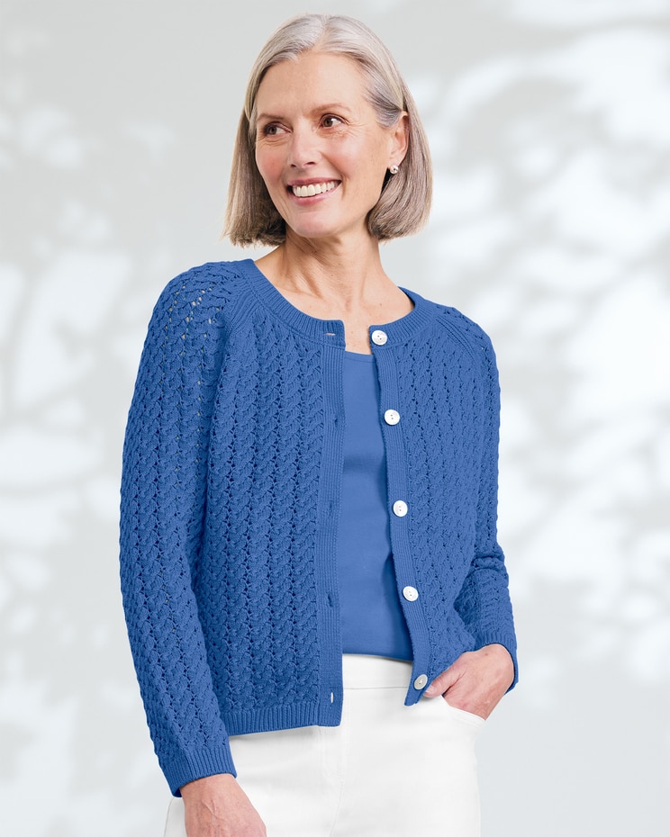 Bayside Cotton Textured-Solid Cardigan image number 1