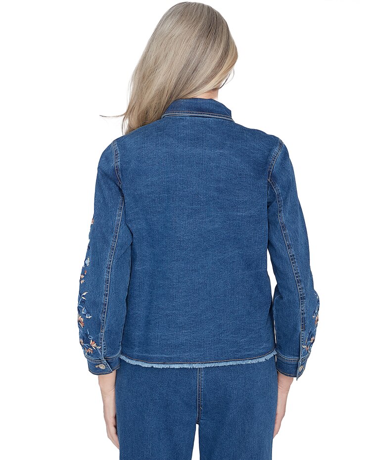 Alfred Dunner® Scottsdale Floral Embroidered Fringe Jacket image number 2