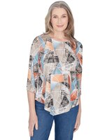 Alfred Dunner® Classics Stained Glass Sharkbite Top thumbnail number 1