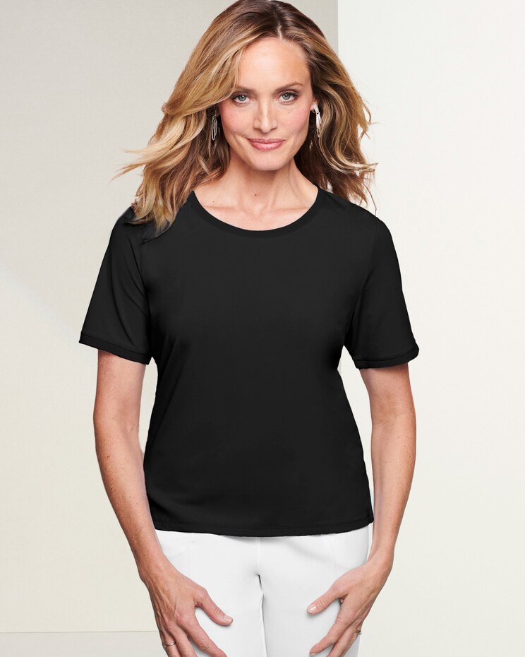 Chiffon Trim Tee image number 1