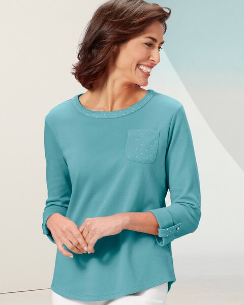 Ladies Who Lunch Knit 3/4 Sleeve Tee