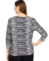Alfred Dunner® Theater District Spliced Texture Knit Top thumbnail number 3